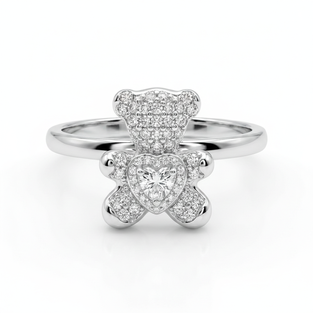 Anello con orso brillante Tenerezza