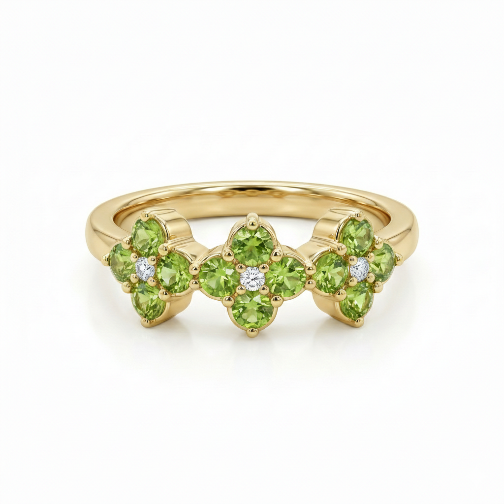 Anello dorato con brillanti Fiori Speranza