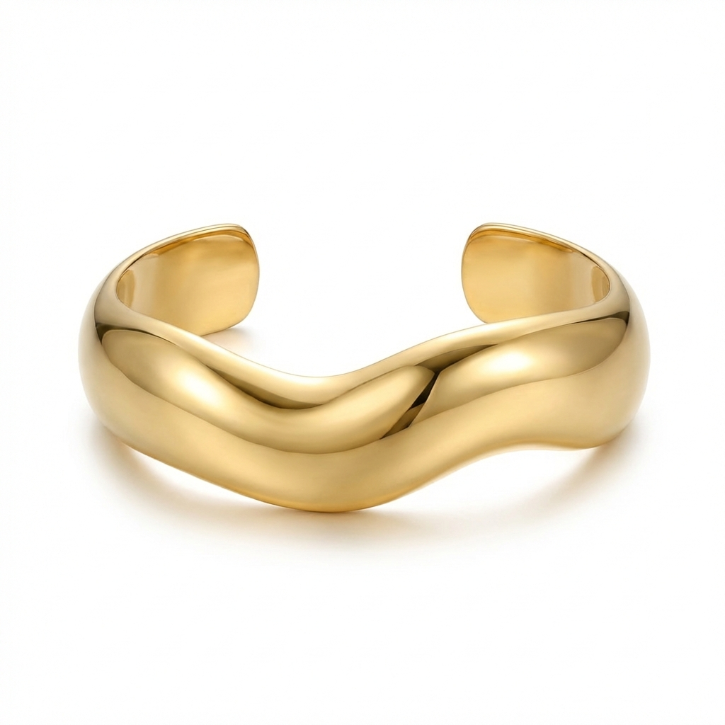 GAIA bracciale oro curva fluida Onda