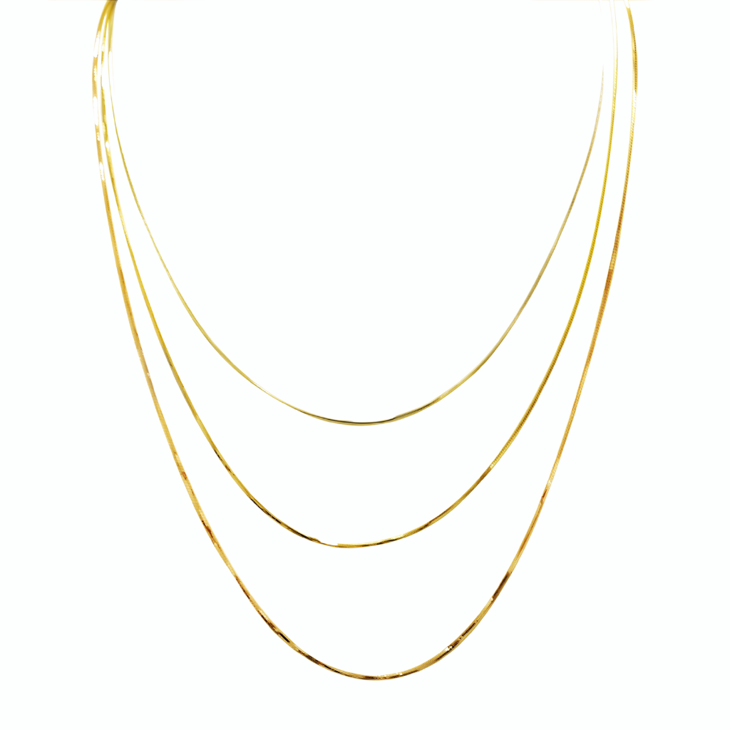 Collana tripla snake ottagonale