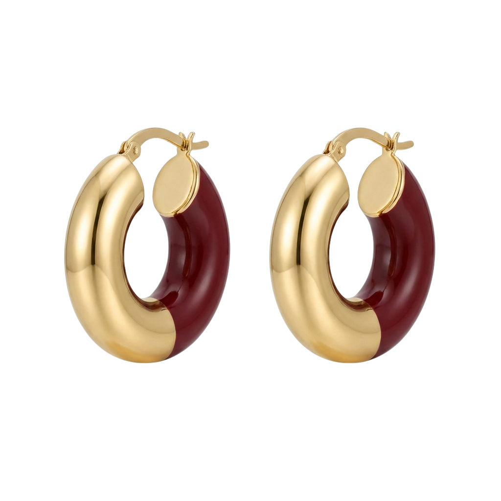 Orecchini dorato bordeaux Desiderio