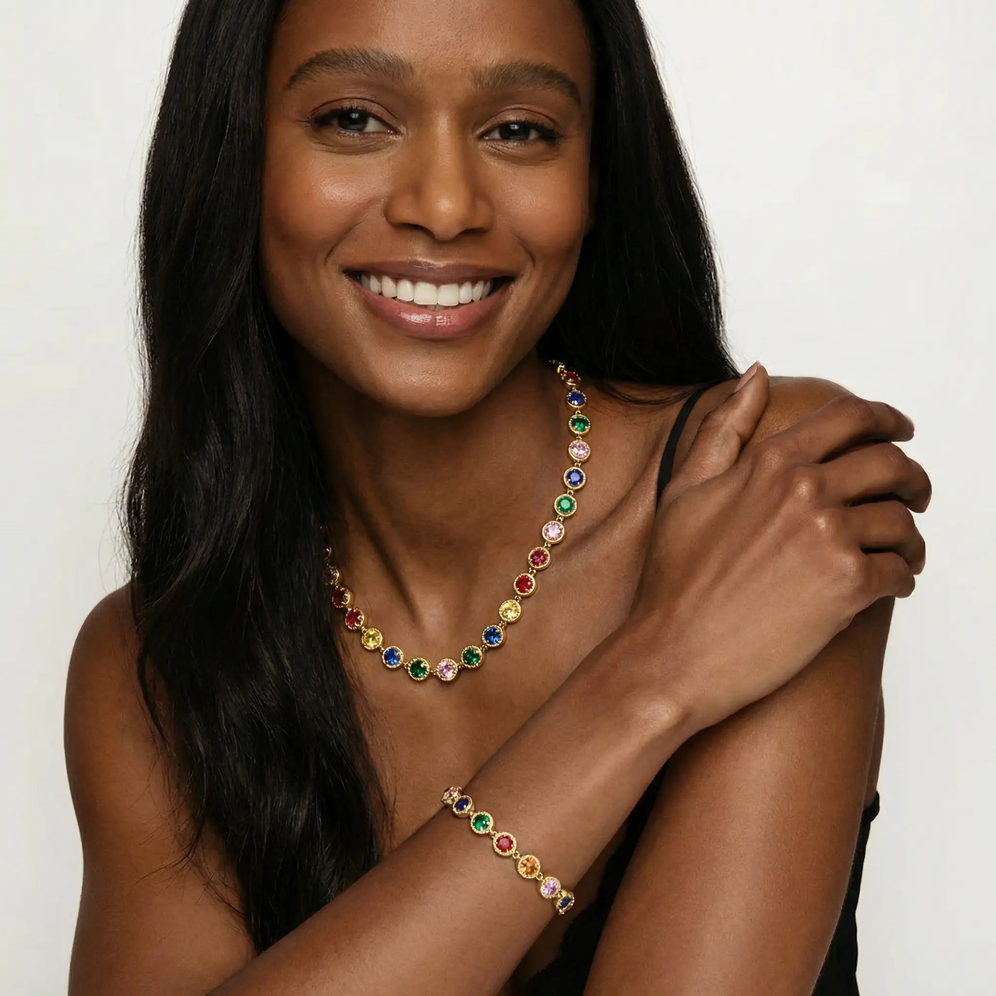 Collana dorato con pietre Primavera