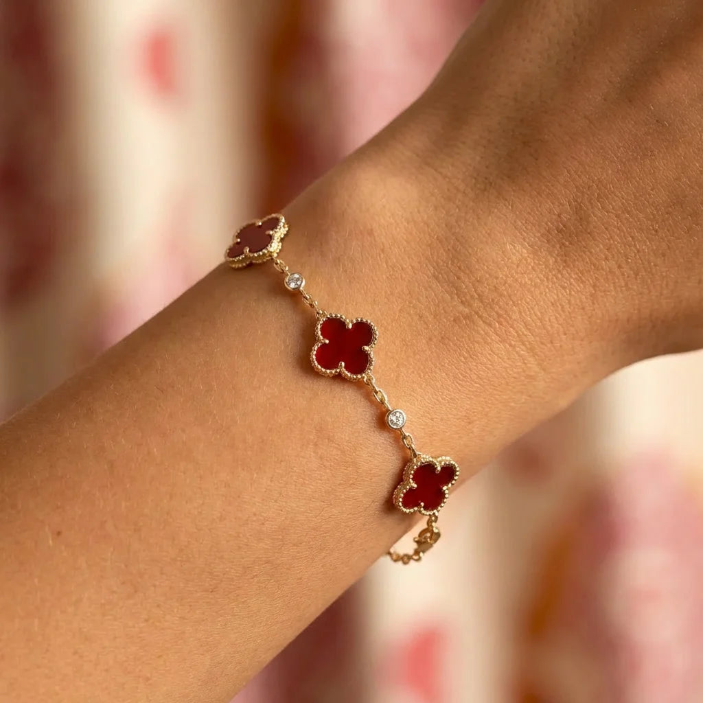 Bracciale dorato con fiori Fortuna