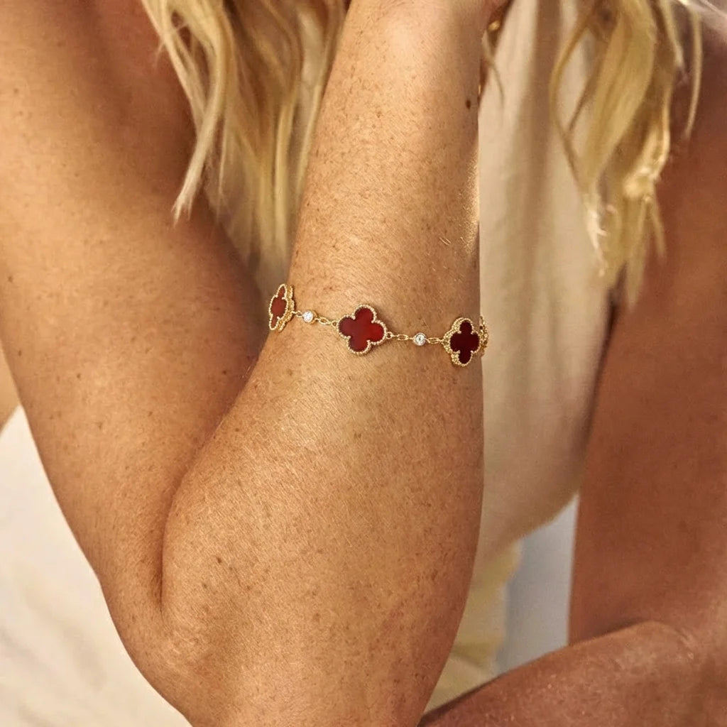 Bracciale dorato con fiori Fortuna