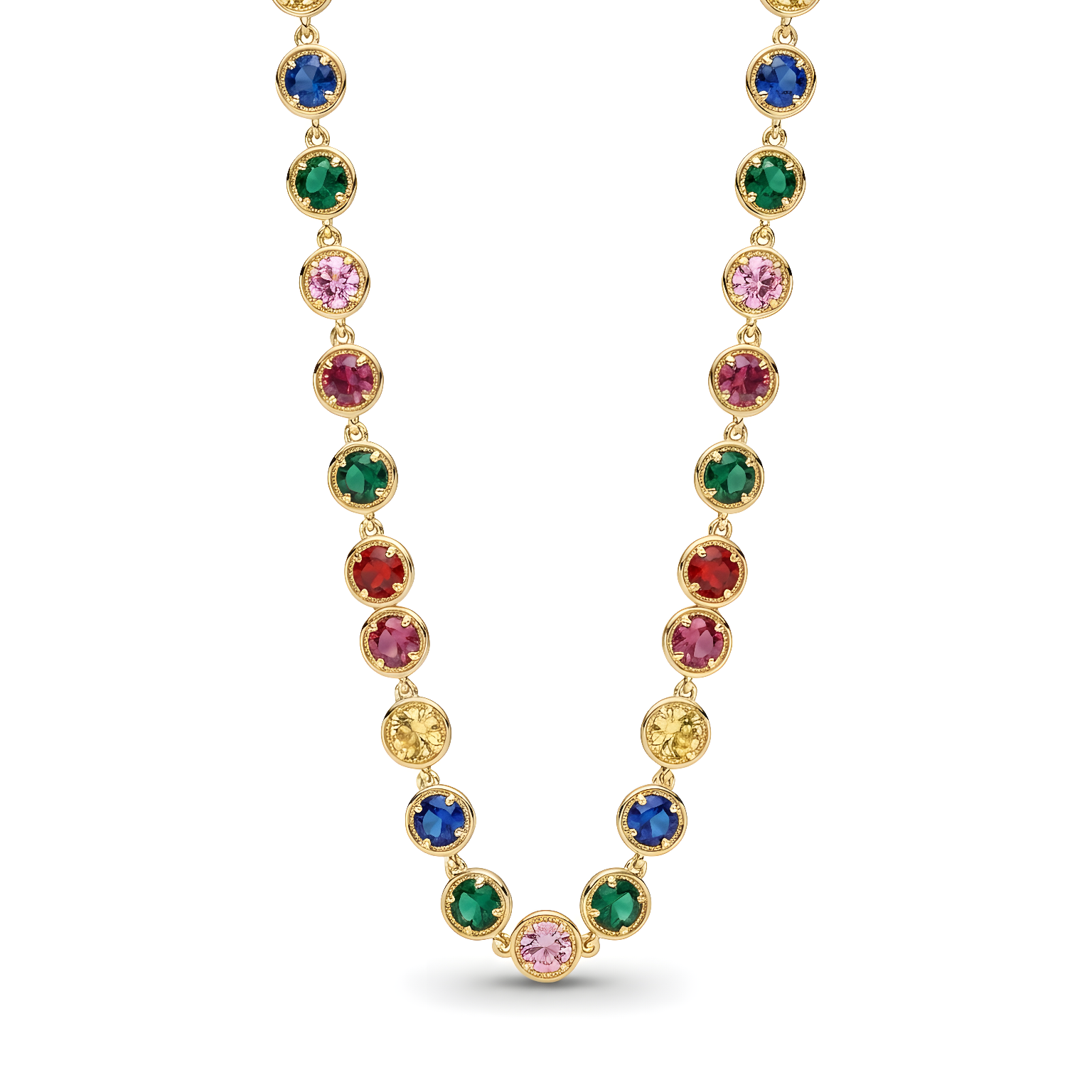 GAIA collana oro con pietre colorate Primavera