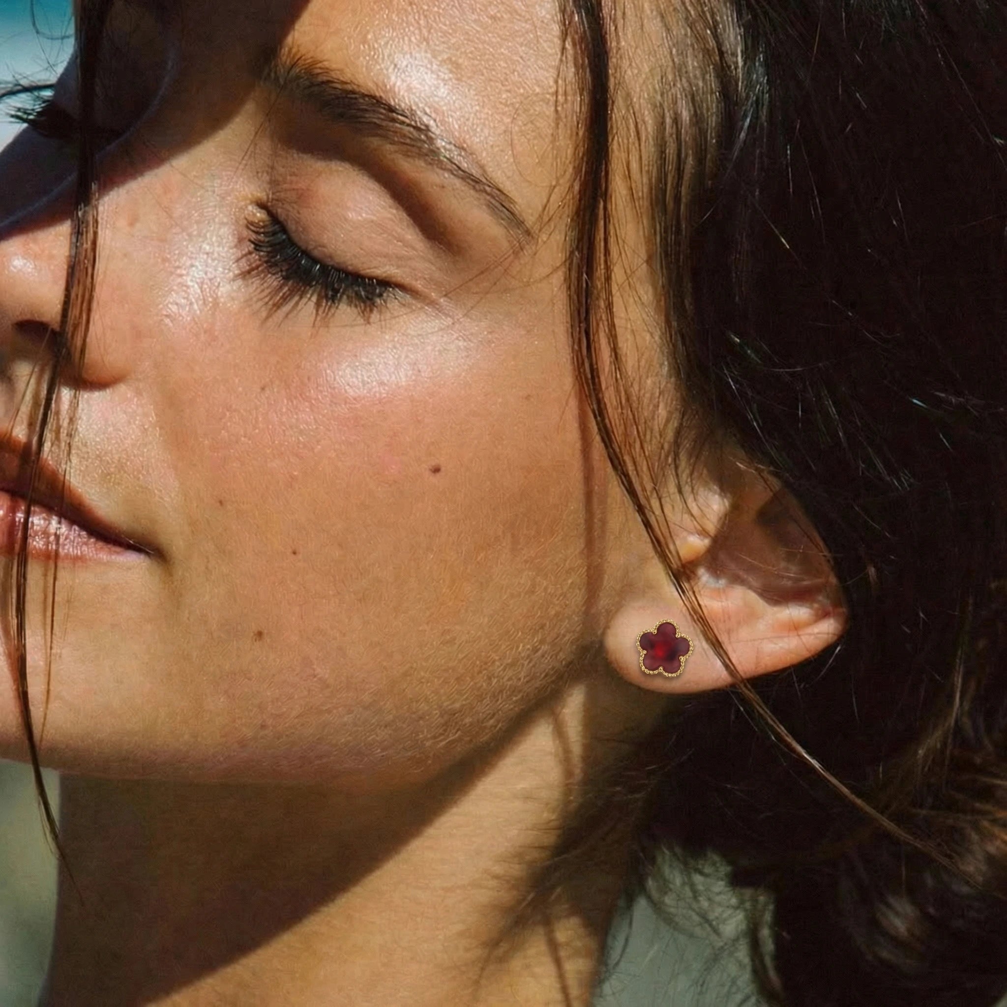 Orecchini dorato con fiori Fortuna