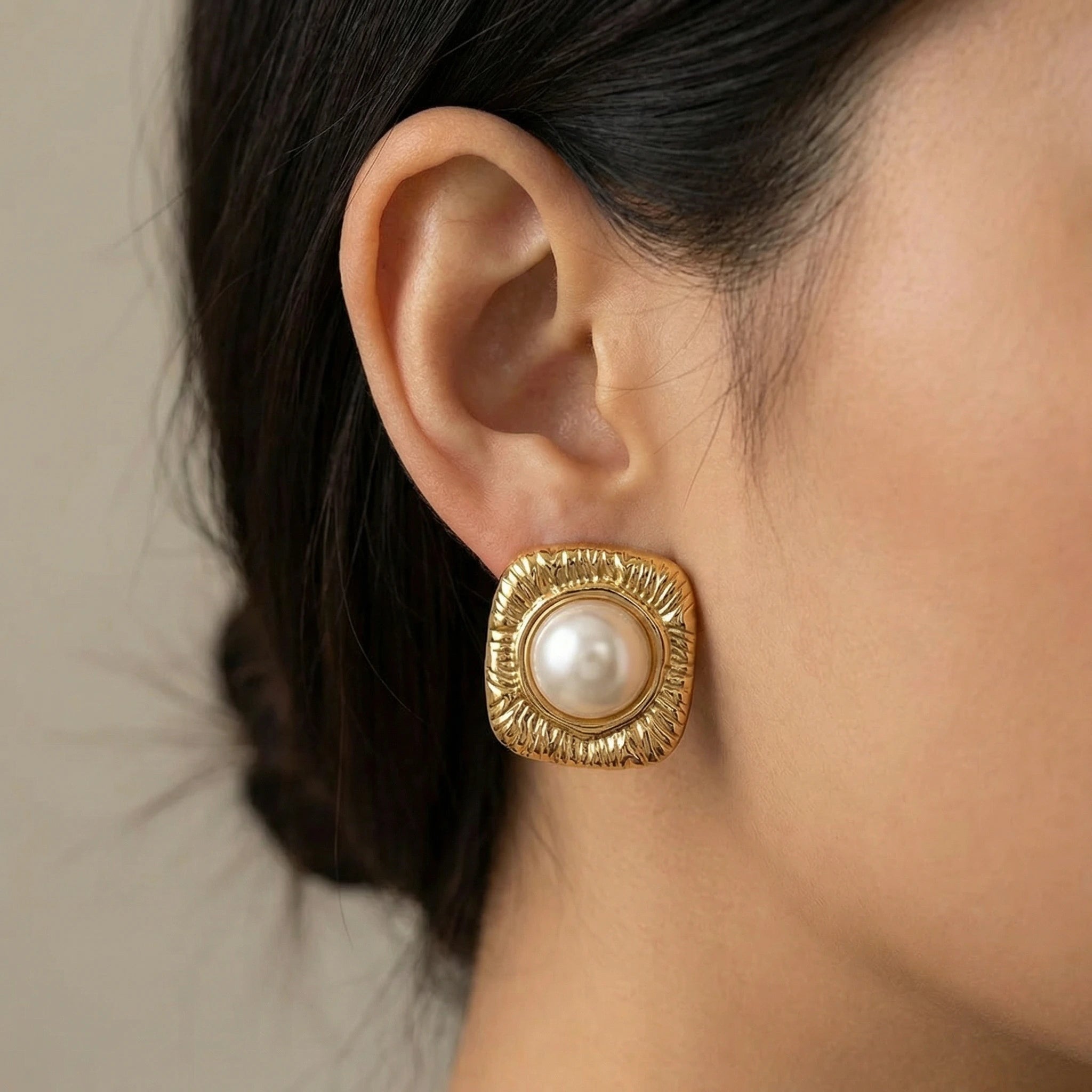Orecchini dorato con perla Grazia